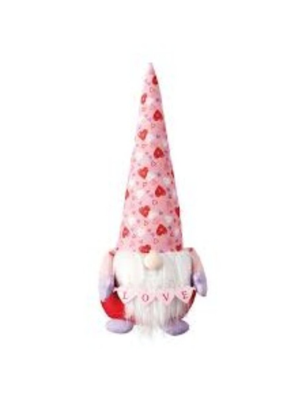 Kirkton House Valentines Day Gnome Decoration With Pink Heart Love Design 20"